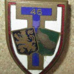 46° Bataillon de Transmissions, émail, argenté, dos argenté, déposé