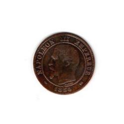 PIECE DE MONNAIE FRANCE  DEUX CENTIMES NAPOLEON III 1854 ROUEN