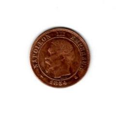 PIECE DE MONNAIE FRANCE  DEUX CENTIMES NAPOLEON III 1854 BORDEAUX