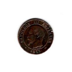 PIECE DE MONNAIE FRANCE  DEUX CENTIMES NAPOLEON III 1855 Rouen