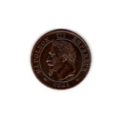 PIECE DE MONNAIE FRANCE  DEUX CENTIMES NAPOLEON III 1861 STRASBOURG