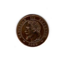 PIECE DE MONNAIE FRANCE  DEUX CENTIMES NAPOLEON III 1862 BORDEAUX