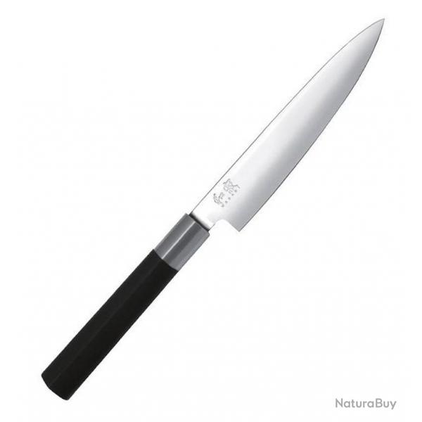 Couteau de cuisine japonais universel "Wasabi Black", Long. lame 10 cm [Kai]