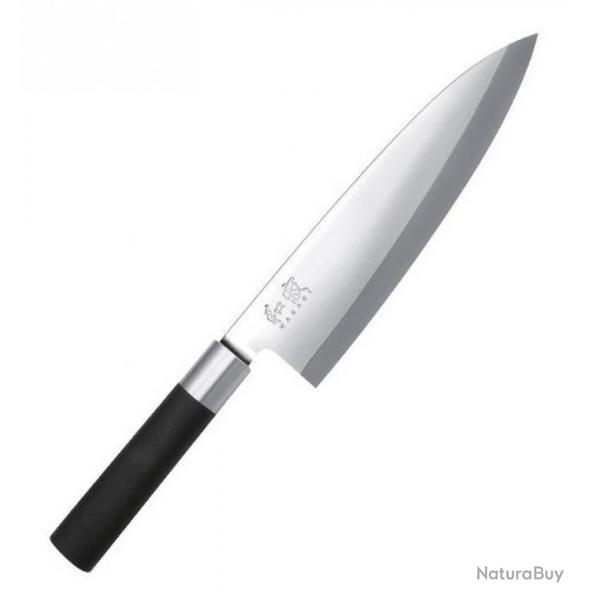 Couteau de cuisine japonais Deba "Wasabi Black", Long. lame 10,5 cm [Kai]