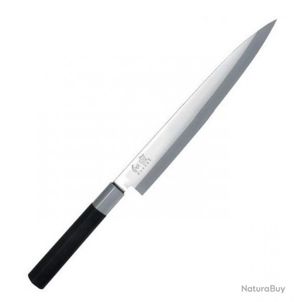 Couteau de cuisine japonais Yanagiba "Wasabi Black", Long. lame 21 cm [Kai]