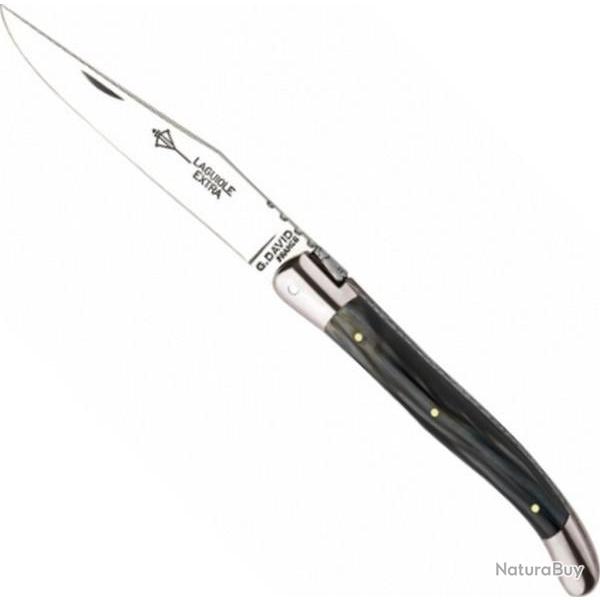 Couteau Laguiole corne noire 12 cm, Longueur manche 12 cm [Arbalte G. David]