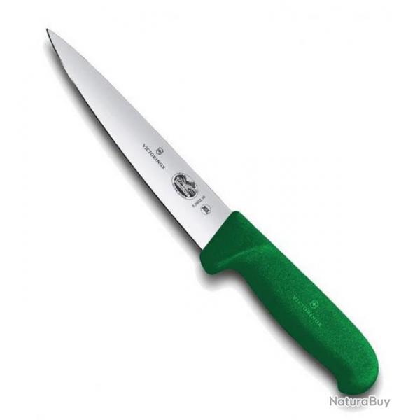 Couteau  dsosser/saigner "Fibrox vert", Long. lame 14 cm [Victorinox]