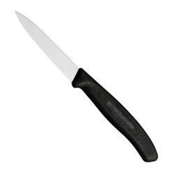 Couteau office "SwissClassic" lame crantée 8 cm, Couleur noir [Victorinox]