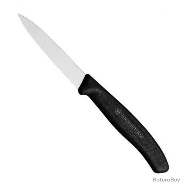 Couteau office "SwissClassic" lame crante 8 cm, Couleur noir [Victorinox]