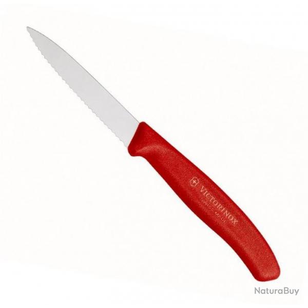 Couteau office "SwissClassic" lame crante 8 cm, Couleur rouge [Victorinox]