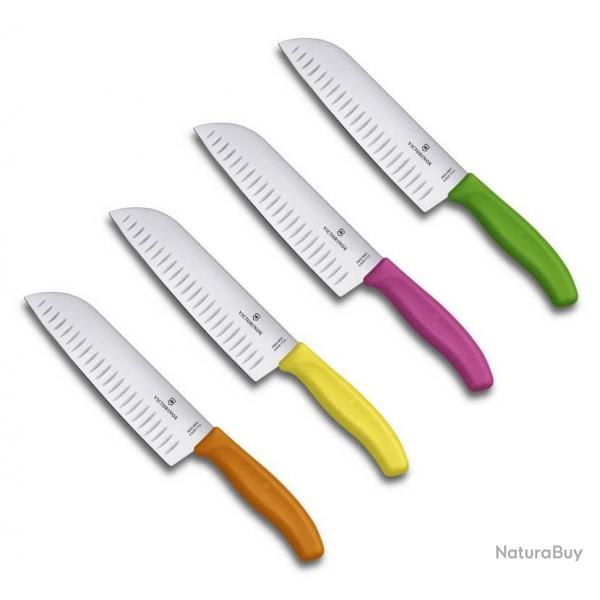 Couteau "Santoku" alvol (sur carte), Couleur vert [Victorinox]