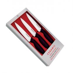 Coffret 3 couteaux steak céramique, Lame blanche [Tarrerias-Bonjean]