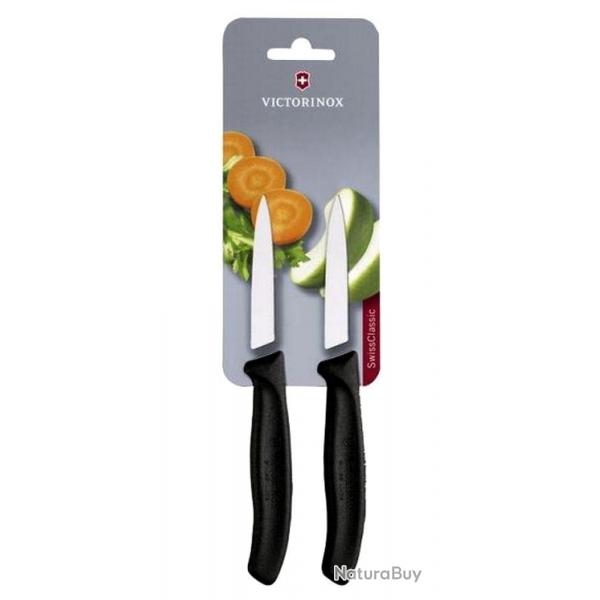 Carte de 2 couteaux office 8 cm, Couleur noir [Victorinox]