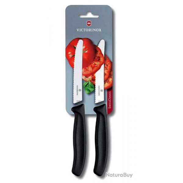 Carte 2 couteaux table/tomates 11 cm, Couleur noir [Victorinox]
