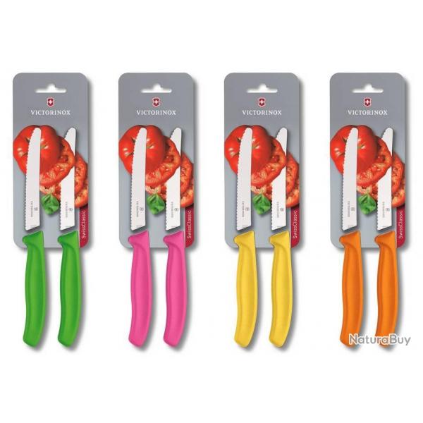 Carte 2 couteaux table/tomates 11 cm, Couleur orange [Victorinox]