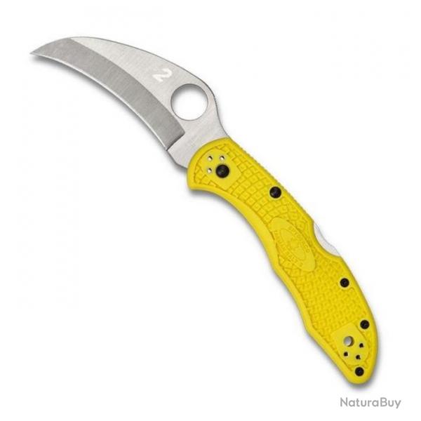 Couteau "Tasman Salt 2", Couleur jaune, Lame pleine [Spyderco]