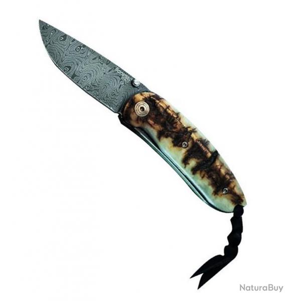 Couteau "Mini" damas, Manche corne de blier [Lionsteel]