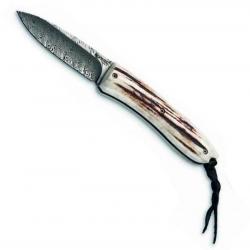 Couteau "Opera", Lame acier Damas, Manche bois de cerf [Lionsteel]