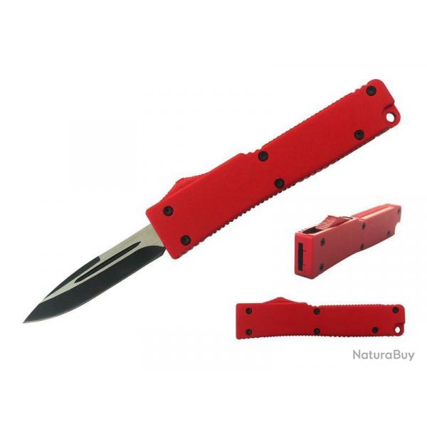Mini couteau jectable, Couleur rouge, Lame simple tranchant