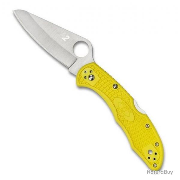 Couteau "Salt 2" H-2 / nylon-fibre de verre jaune, Tranchant plein [Spyderco]