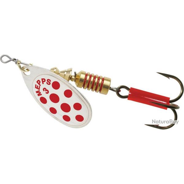 Cuiller Aglia argent et points rouges mepps 1