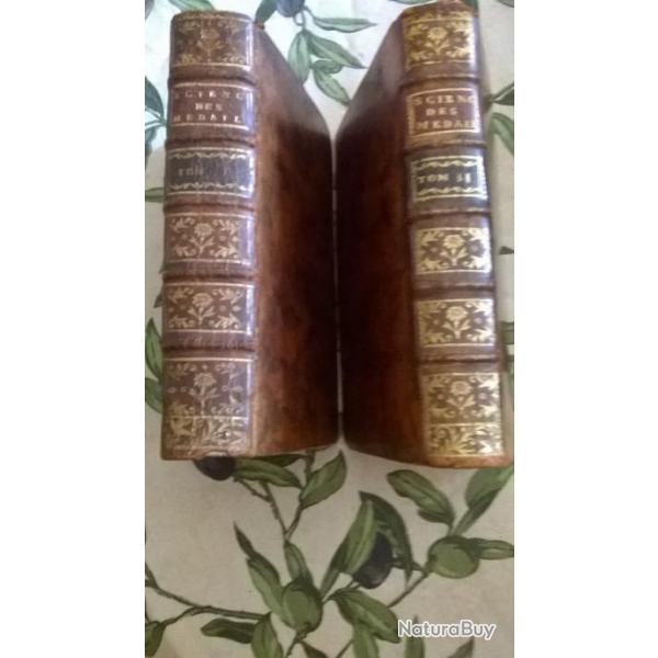 La Science des Mdailles en 2 tomes (Plein veau marbr), Louis Jobert,1739,Debure L'An, 910 pages