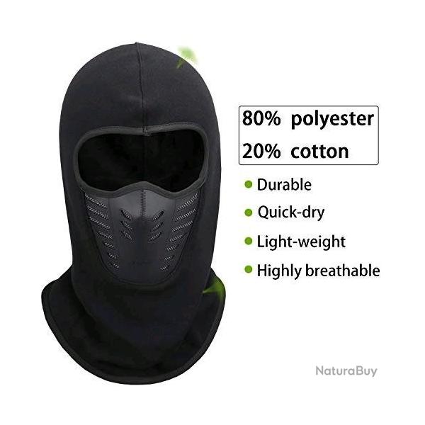Cagoule Polaire Thermique Cache Cou Noire Ninja Hood