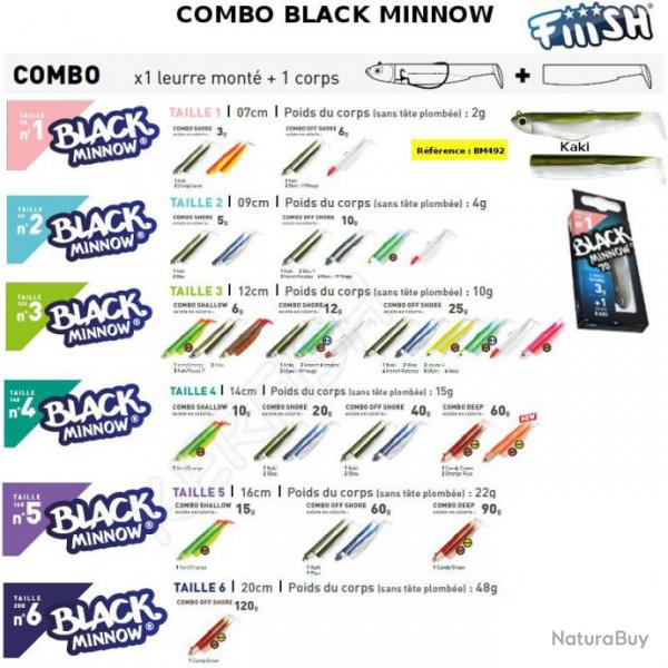 COMBO BLACK MINNOW 7 CM N1 FIIISH Kaki 7 cm / 3 g