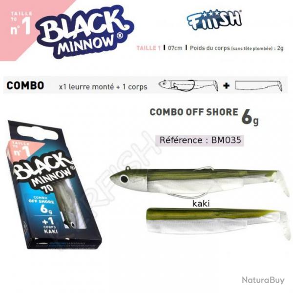 COMBO BLACK MINNOW 7 CM N1 FIIISH Kaki 7 cm / 6 g