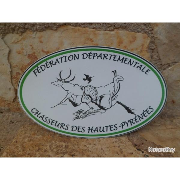 Magnifique autocollant Fdration  Dpartementale des chasseurs des Hautes-Pyrnes