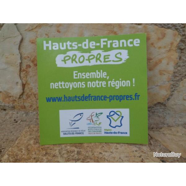 Magnifique autocollant Fdration Rgionale des Chasseurs Hauts de France "Hauts de France Propres"