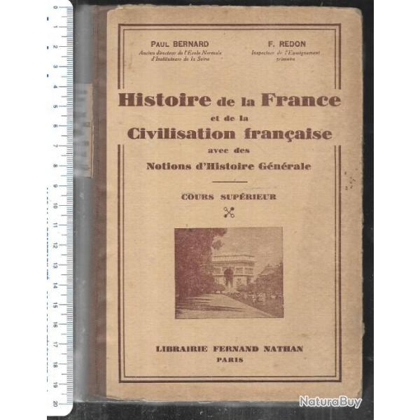 histoire de la france et de la civilisation franaise de paul bernard et f.redon  scolaire ancien