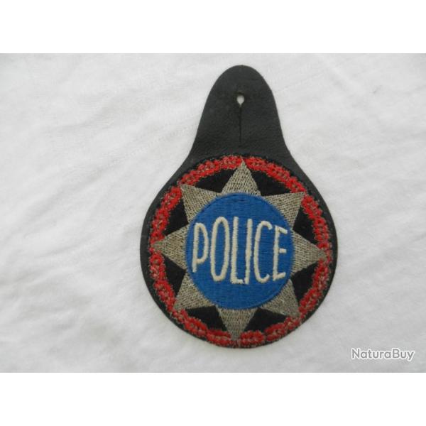 insigne plaque de poitrine  Police Nationale brod sur cuir