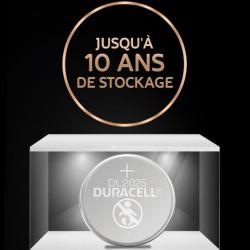 Pile Duracell Lithium CR2025 pour Prothèse Auditive, Montre, Télécommande et Calculatrice