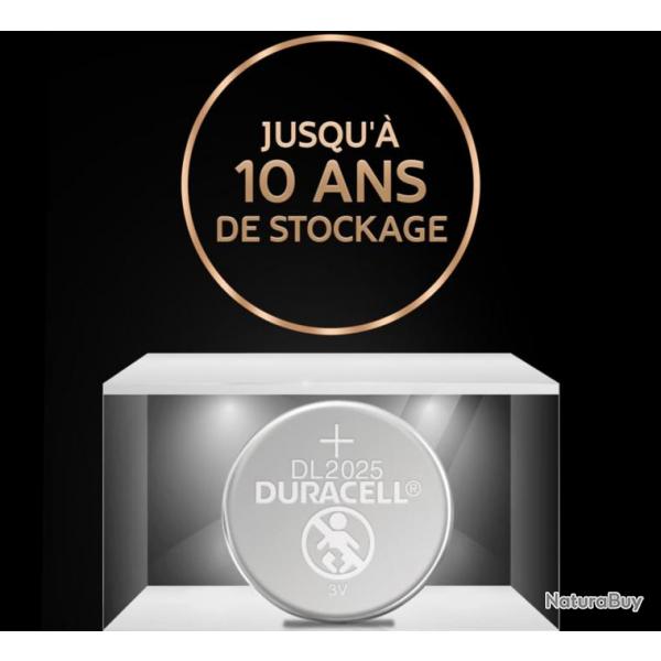 Pile Duracell Lithium CR2025 pour Prothse Auditive, Montre, Tlcommande et Calculatrice