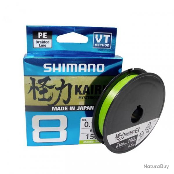 Tresse Shimano Kairiki 8 150m Mantis green 0.13mm / 8.2kg