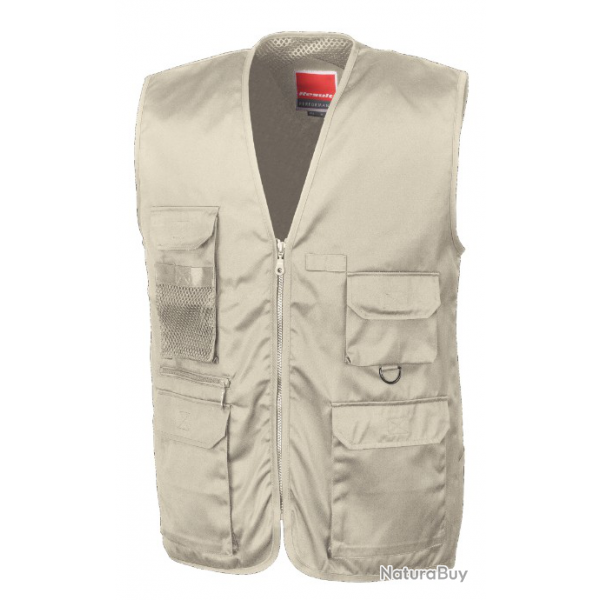 Gilet Sand Camel Reporter RESULT TAILLE S R4507
