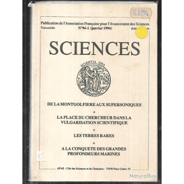 de la montgolfire aux supersoniques revue sciences janvier 1994 collectif d'auteurs
