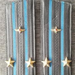Paire épaulettes Officier Lieutenant Colonel armée de l air URSS