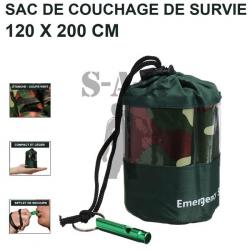 Sac de couchage de survie couverture de survie tente de suvie ultraléger réutilisable + sifflet