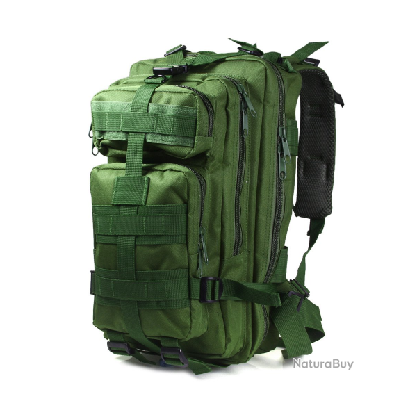 SAC A DOS TACTIQUE TREKKING SPORT VOYAGE CAMPING CAPACITE 30 L Mod GREEN NATURE