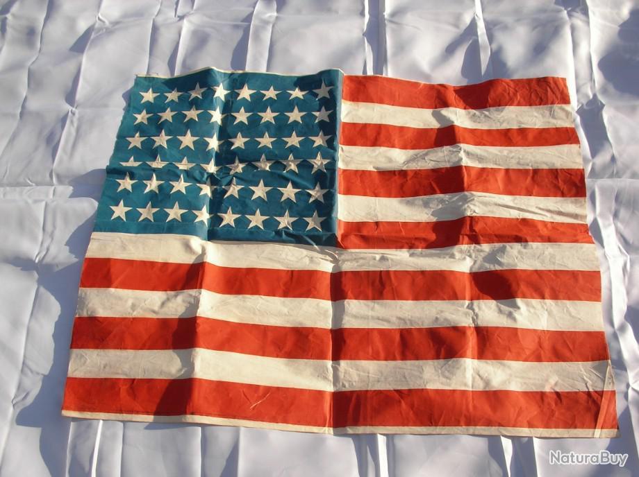 Très Grand Drapeau Américain USA 50 étoiles Brodées Bandes Cousues Item 13757505