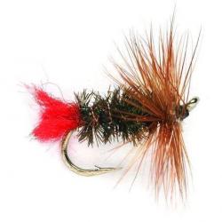 Mouche seche - hackled Dries Red tag 2106 ham 16 Fulling Mill