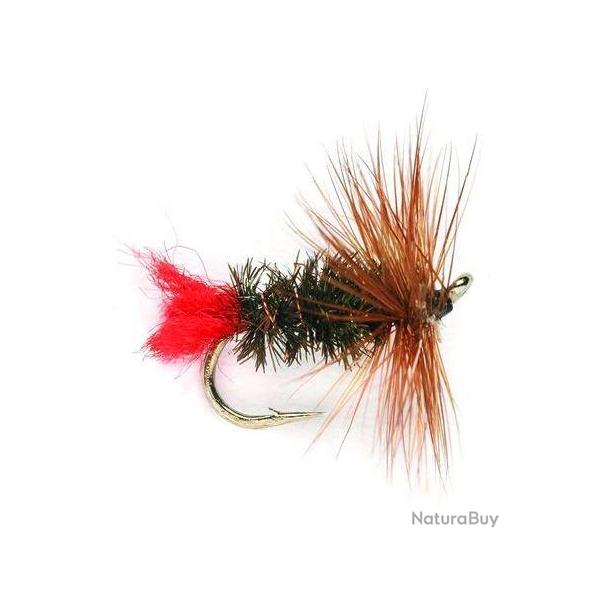 Mouche seche - hackled Dries Red tag 2106 ham 16 Fulling Mill