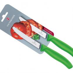 CARTE 2 COUTEAUX TOMATE VICTORINOX SWISSCLASSIC VERT