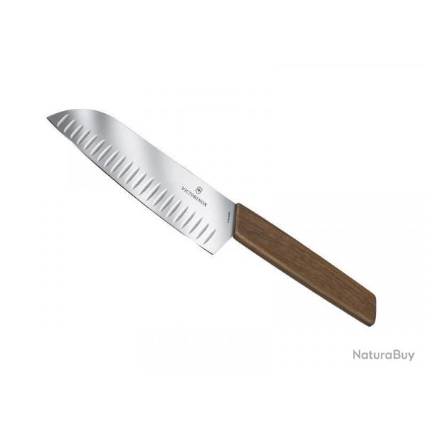 SANTOKU VICTORINOX SWISS MODERN ALVEOLE 17CM NOYER