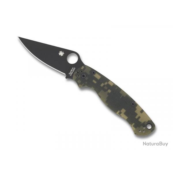 COUTEAU SPYDERCO PARA MILITARY 2 CAMO LAME NOIRE