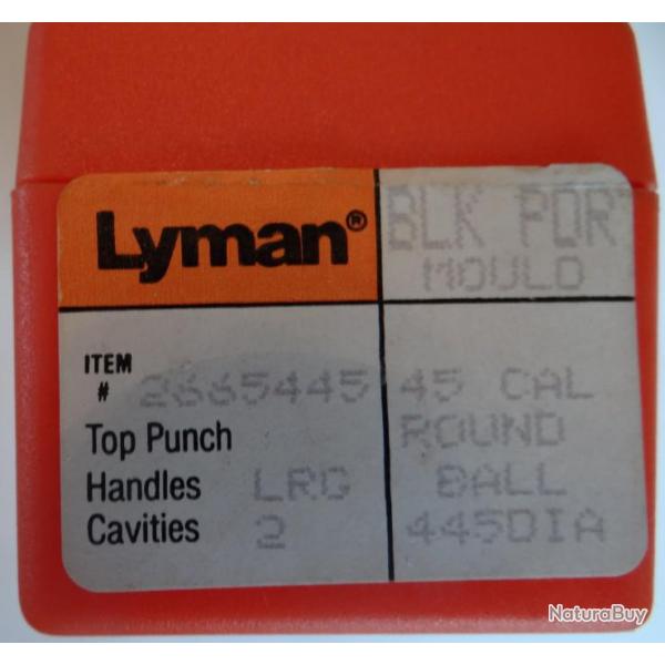 Outils de rechargement Lyman black Power calibre 45 round ball