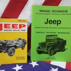 Best 2 livres  BECKER Jeep Bantam Willys Ford HOTCHKISS M 201 + manuel technique JEEP ww2 2018