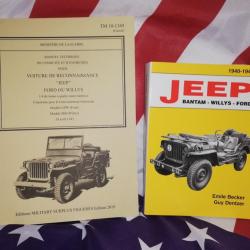 TOP VENTE : 2 livres manuel technique TM 10 /1349 JEEP + BECKER Jeep Bantam Willys Ford 1940.1945